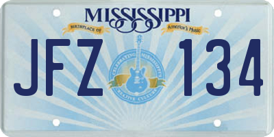 MS license plate JFZ134