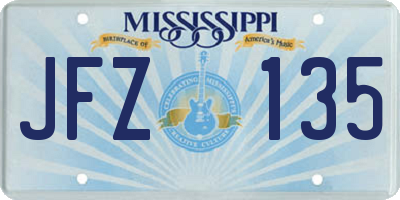MS license plate JFZ135