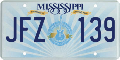 MS license plate JFZ139