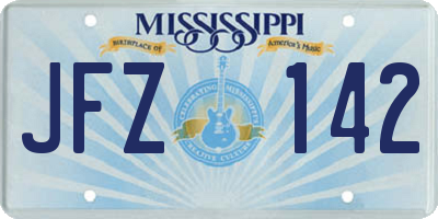 MS license plate JFZ142