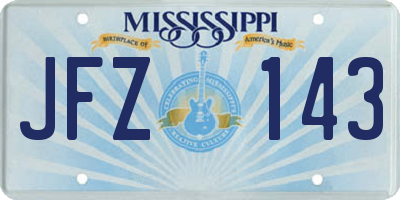MS license plate JFZ143