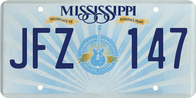 MS license plate JFZ147