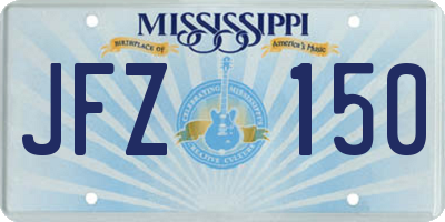MS license plate JFZ150