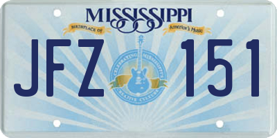MS license plate JFZ151