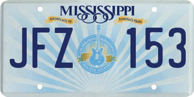 MS license plate JFZ153