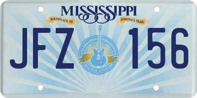 MS license plate JFZ156