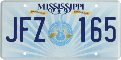 MS license plate JFZ165