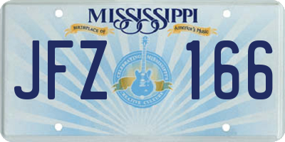 MS license plate JFZ166
