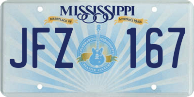 MS license plate JFZ167