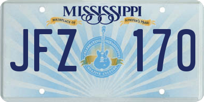 MS license plate JFZ170