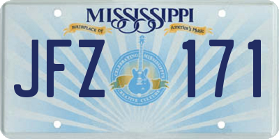 MS license plate JFZ171