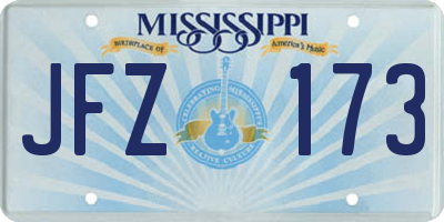 MS license plate JFZ173