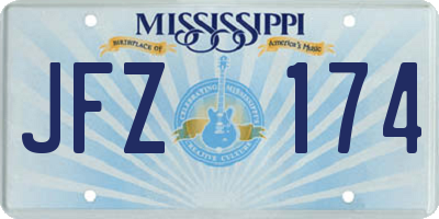 MS license plate JFZ174