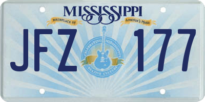 MS license plate JFZ177