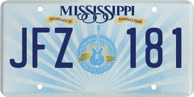 MS license plate JFZ181