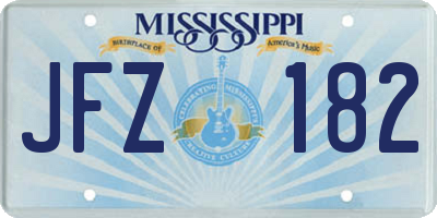 MS license plate JFZ182