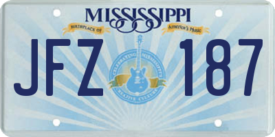 MS license plate JFZ187
