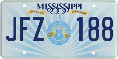 MS license plate JFZ188