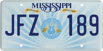 MS license plate JFZ189
