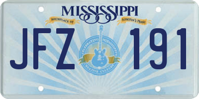 MS license plate JFZ191