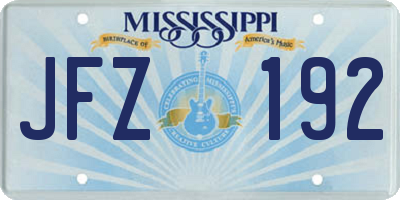 MS license plate JFZ192