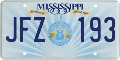 MS license plate JFZ193