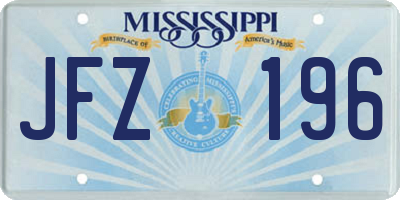 MS license plate JFZ196