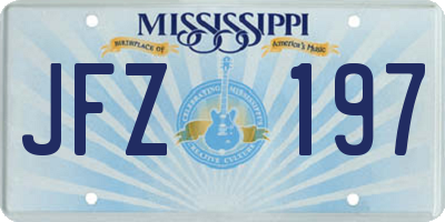 MS license plate JFZ197