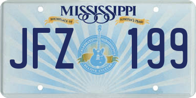 MS license plate JFZ199