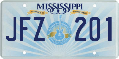 MS license plate JFZ201