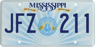 MS license plate JFZ211