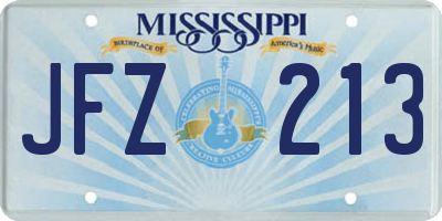MS license plate JFZ213