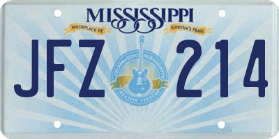 MS license plate JFZ214