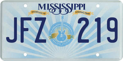 MS license plate JFZ219