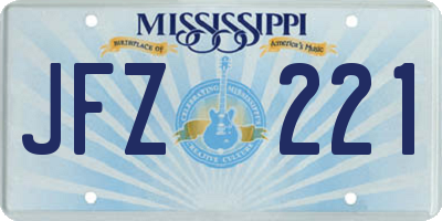 MS license plate JFZ221