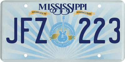 MS license plate JFZ223