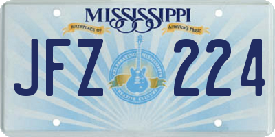 MS license plate JFZ224