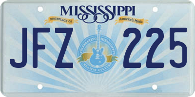 MS license plate JFZ225