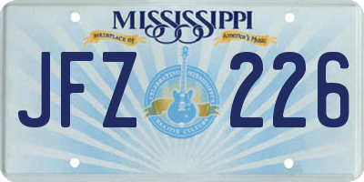 MS license plate JFZ226