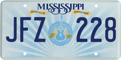 MS license plate JFZ228