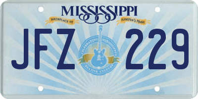 MS license plate JFZ229