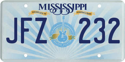 MS license plate JFZ232