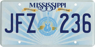 MS license plate JFZ236