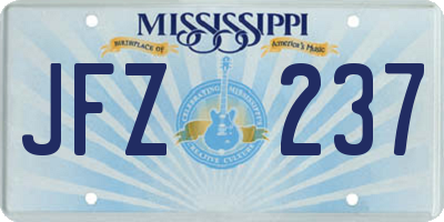 MS license plate JFZ237