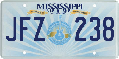 MS license plate JFZ238