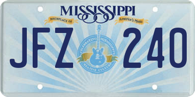 MS license plate JFZ240