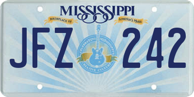 MS license plate JFZ242
