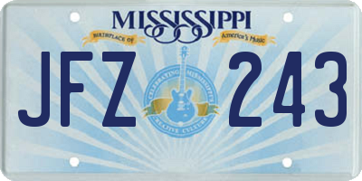MS license plate JFZ243