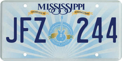 MS license plate JFZ244