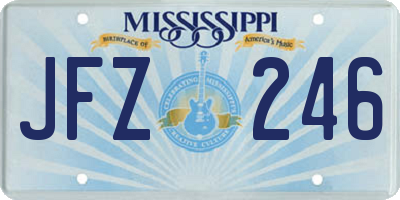 MS license plate JFZ246